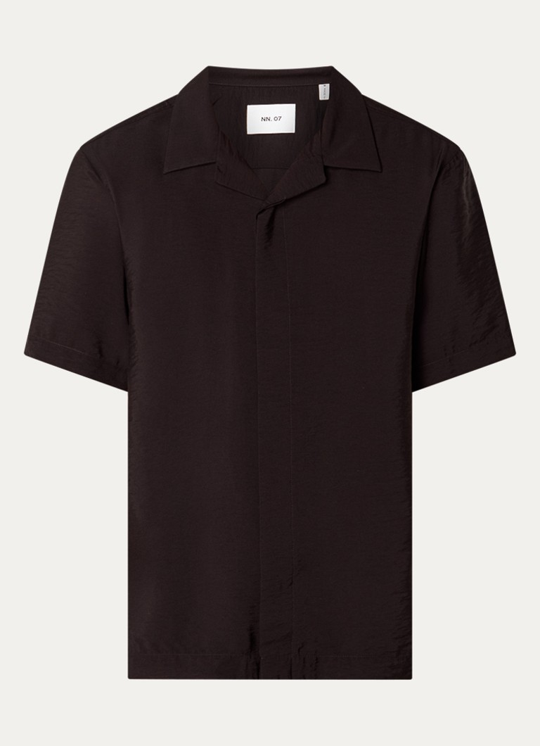 NN.07 Heren Hank overhemd met kraag in de kleur Zwart, maat: M