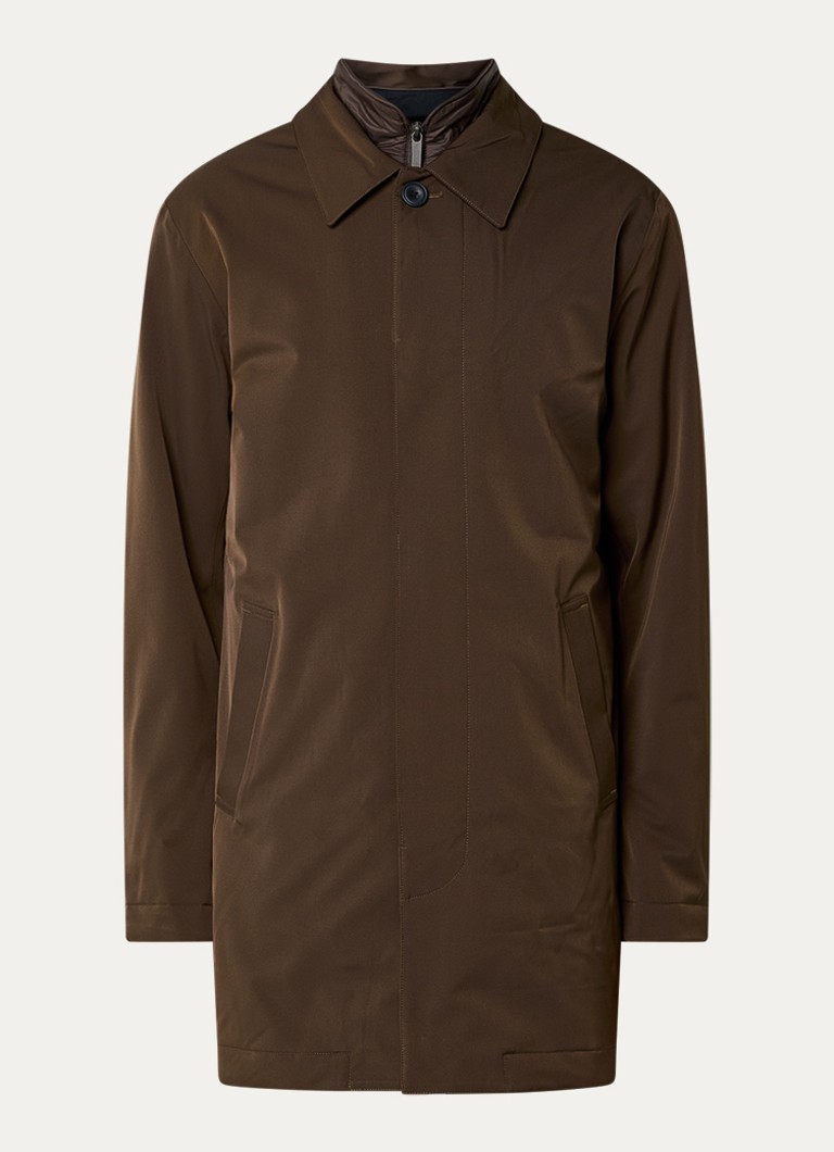 NN.07 Heren Blake gewatteerde trenchcoat met uitneembare voering in de kleur Donkerbruin, maat: L