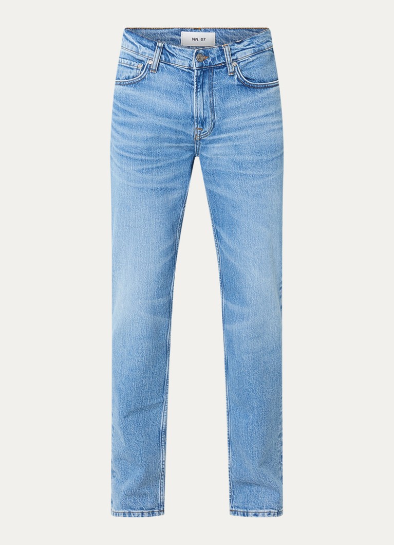 NN.07 Heren Tony straight leg jeans met lichte wassing in de kleur Indigo, maat: 36/32