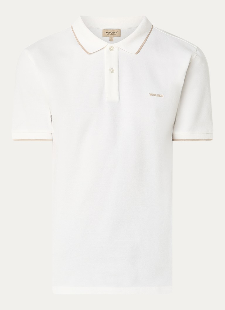 Woolrich Heren Monterey regular fit polo met logoborduring in de kleur Gebroken wit, maat: L