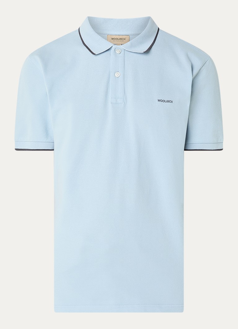 Woolrich Heren Monterey regular fit polo met logoborduring in de kleur Lichtblauw, maat: S