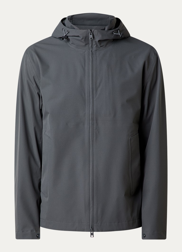 Woolrich Heren Softshell jack met capuchon in de kleur Donkergrijs, maat: L