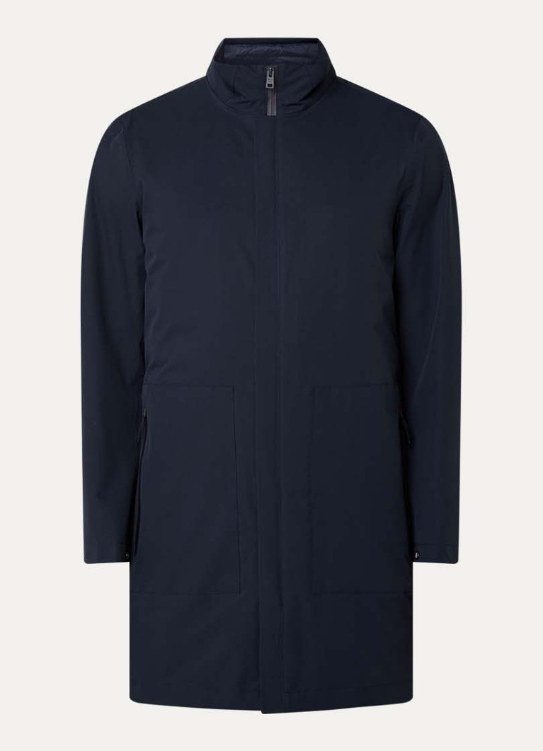 Woolrich Heren Softshell parka met ritszakken in de kleur Donkerblauw, maat: S