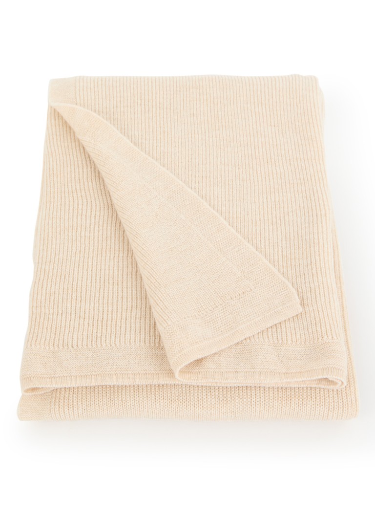 Hvid Jongens Felix wiegdeken van merino wol 70 x 95 cm in de kleur Beige, maat: 70x95