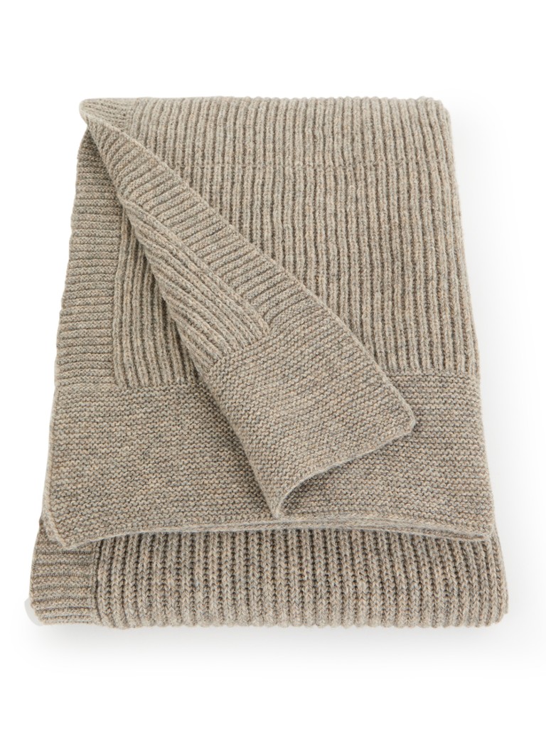 Hvid Jongens Gaston plaid van merino wol 140 x 100 cm in de kleur Zand, maat: 100x140