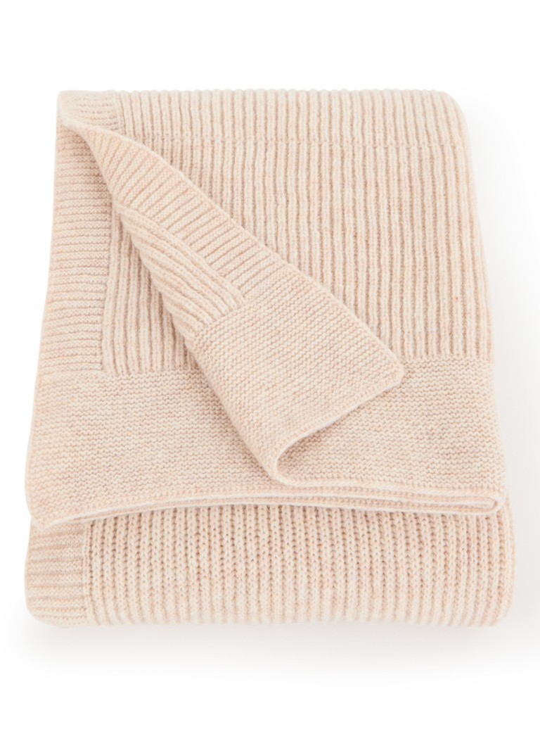 Hvid Jongens Gaston plaid van merino wol 140 x 100 cm in de kleur Beige, maat: 100x140
