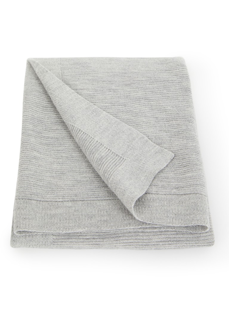 Hvid Meisjes Gust wiegdeken van merino wol 70 x 95 cm in de kleur Grijsmele, maat: 70x95