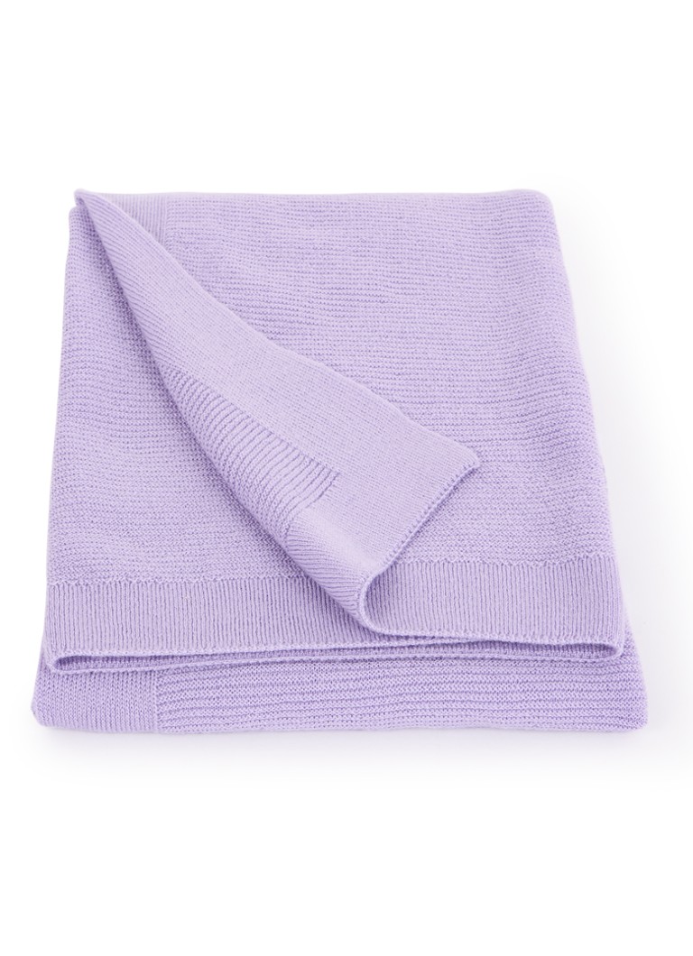 Hvid Meisjes Gust wiegdeken van merino wol 70 x 95 cm in de kleur Lavendel, maat: 70x95