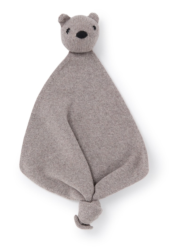 Hvid Jongens Teddy Tokki knuffeldoekje van merino wol 35 cm in de kleur Grijs, maat: -