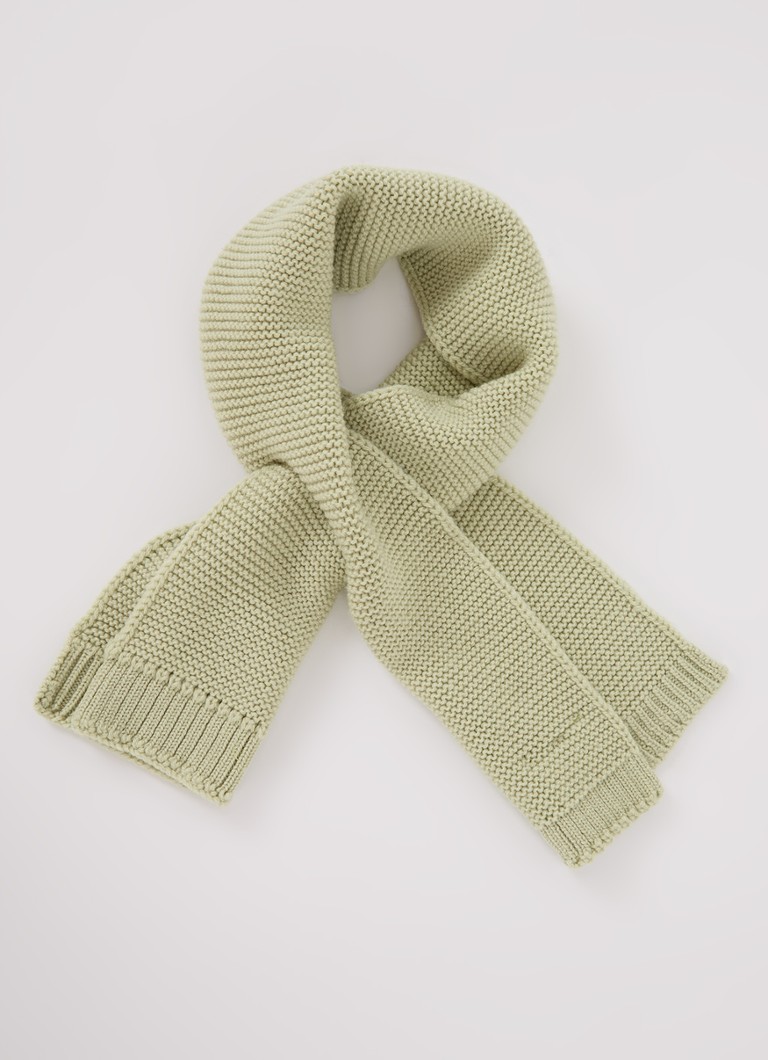 Hvid Ivo sjaal van merino wol 90 x 20 cm in de kleur Lichtgroen, maat: ONE SIZE