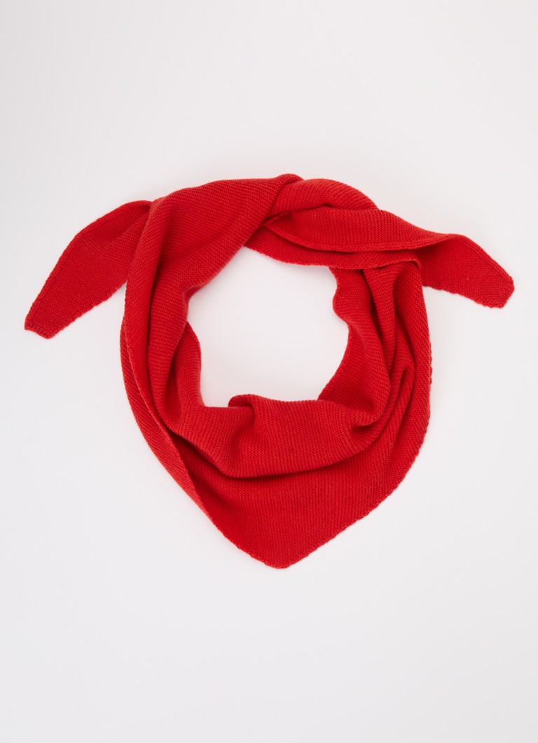 Hvid Jongens Josephina grofgebreide sjaal van merino wol 135 x 35 cm