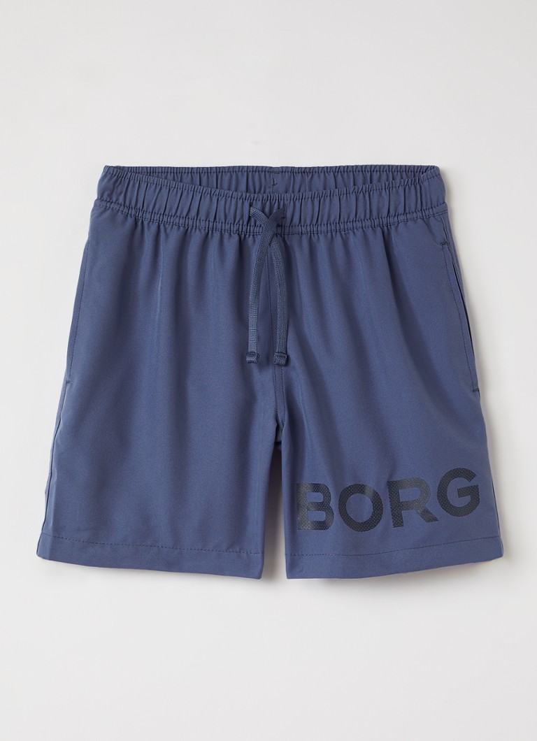 Björn Borg Jongens Zwemshorts met logoprint in de kleur Indigo, maat: 170