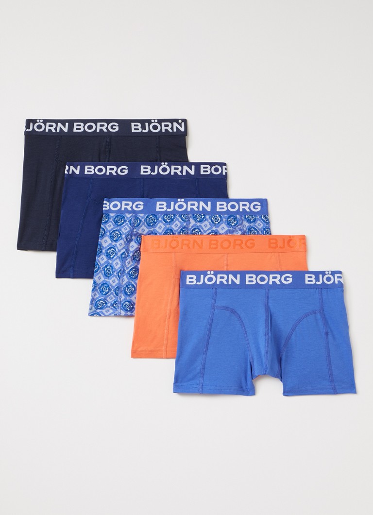 Björn Borg Jongens Boxershorts met logoband in 5-pack in de kleur Oranje, maat: 158-164