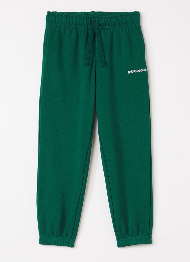 Björn Borg Jongens Borg Classic tapered fit joggingbroek met logoborduring in de kleur Donkergroen, maat: 122-128