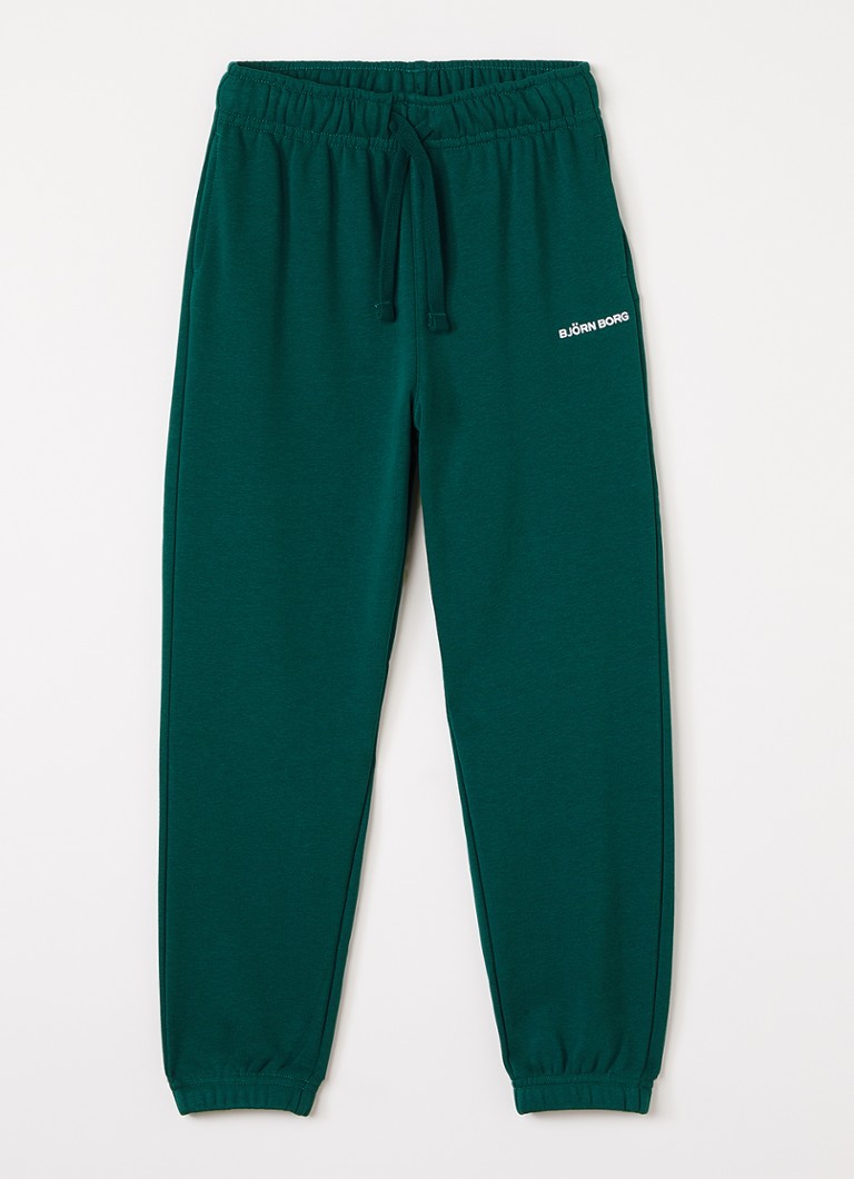 Björn Borg Jongens Borg Classic tapered fit joggingbroek met logoborduring in de kleur Donkergroen, maat: 170