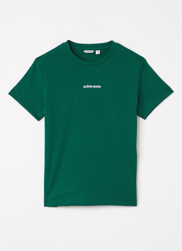 Björn Borg Jongens Borg Classic T-shirt met logoborduring in de kleur Donkergroen, maat: 170
