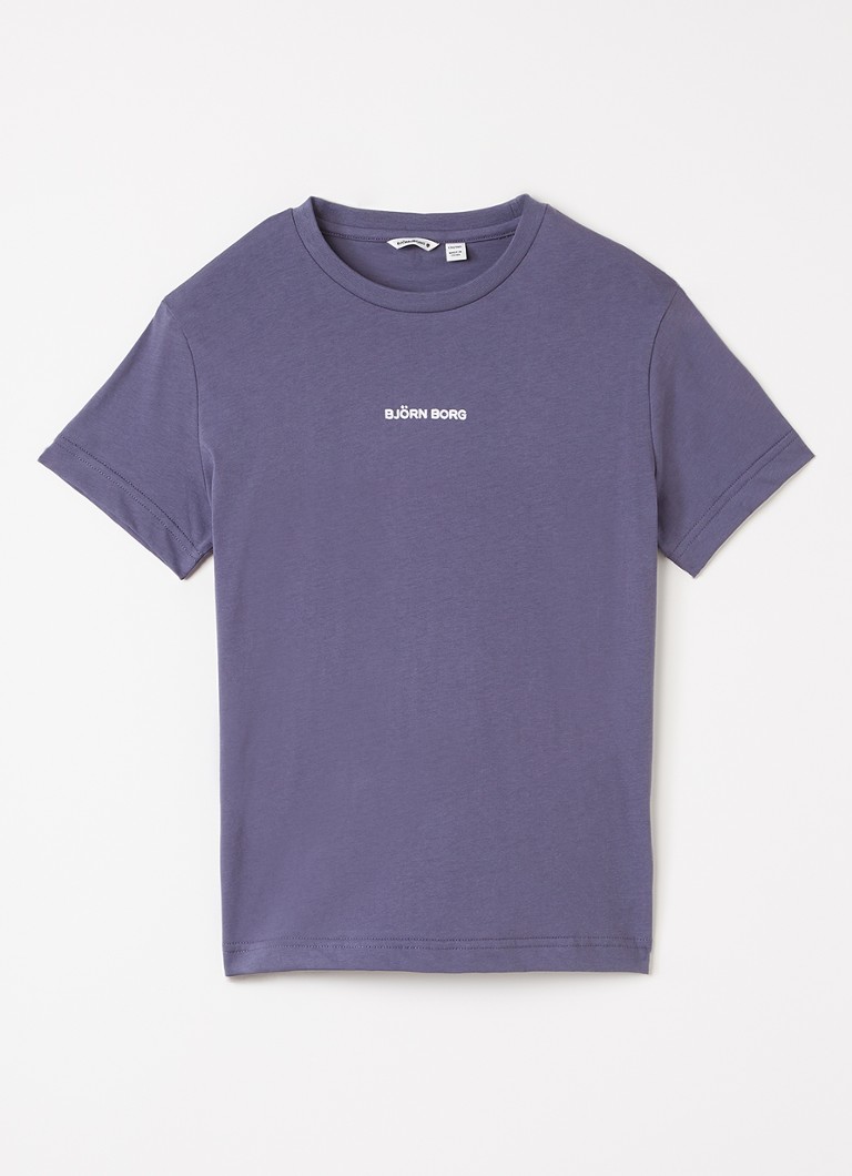 Björn Borg Jongens Borg Classic T-shirt met logoborduring in de kleur Staalblauw, maat: 170