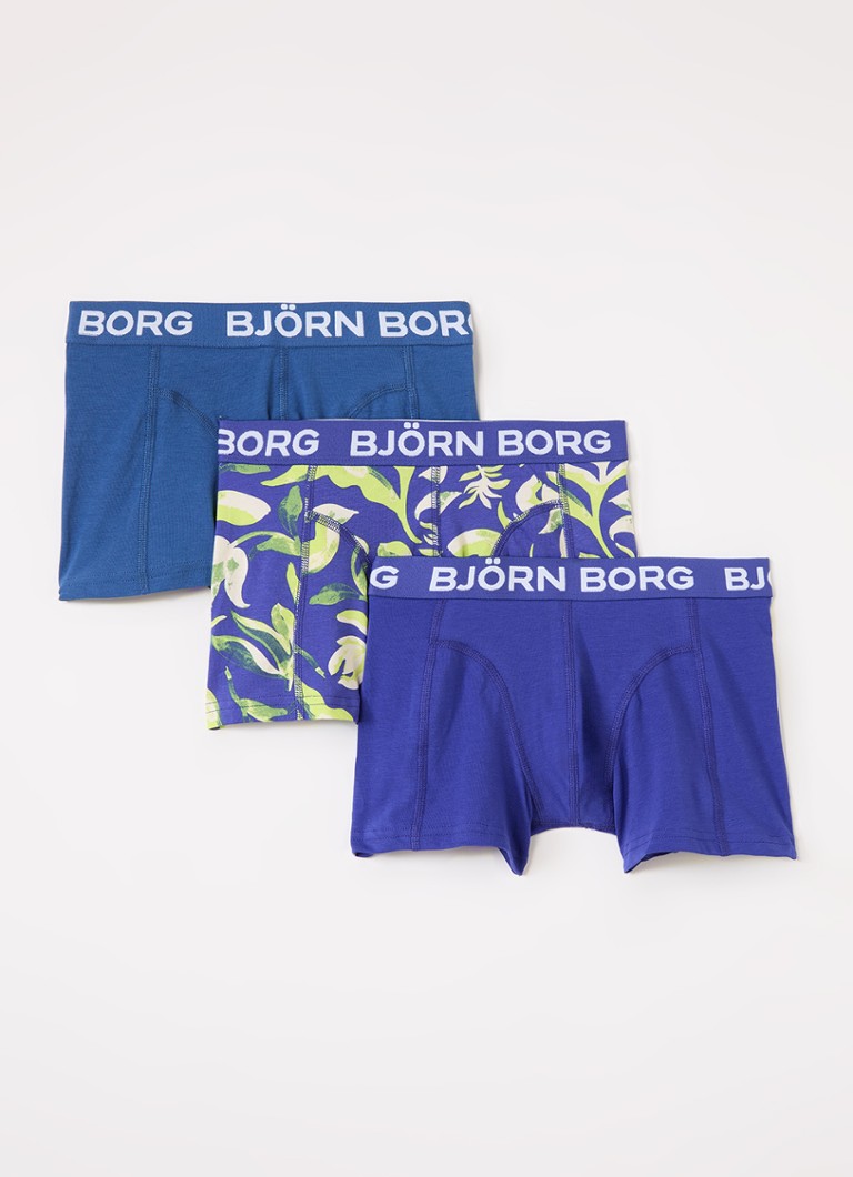 Björn Borg Jongens Boxershorts met logoband in 3-pack in de kleur Indigo, maat: 170