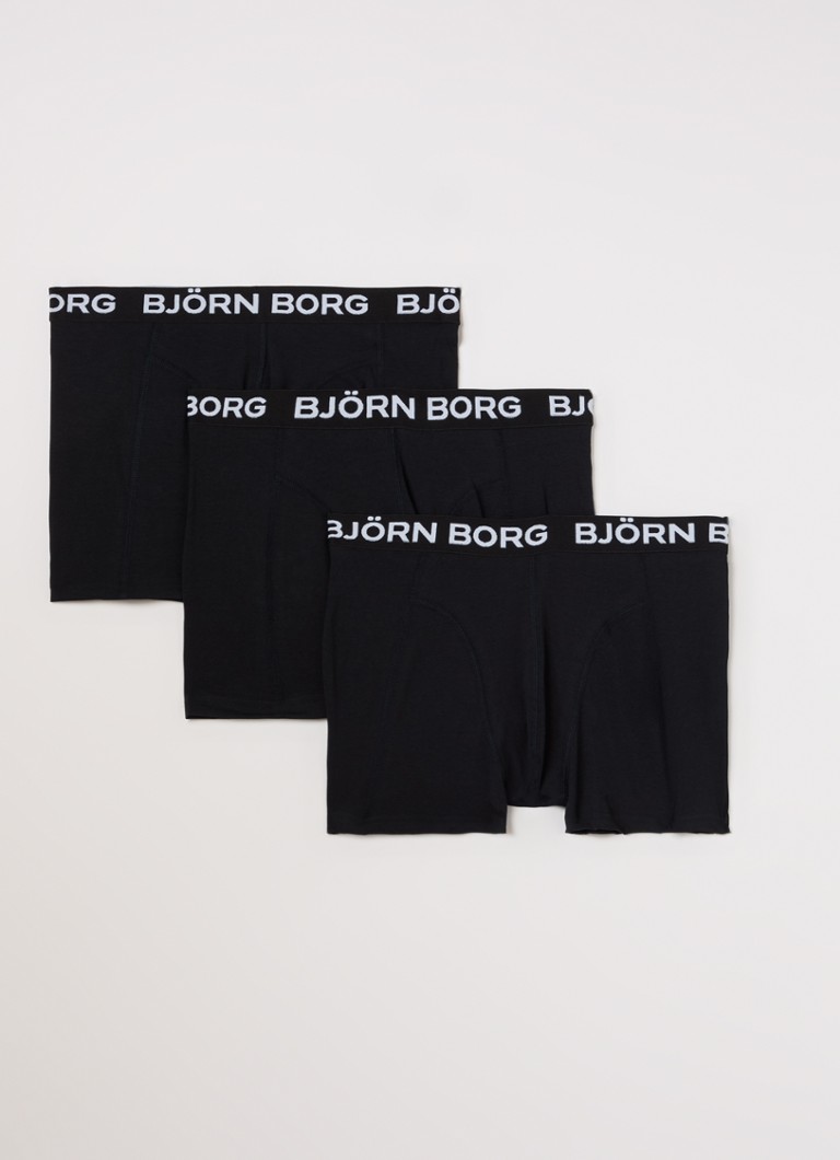 Björn Borg Jongens Boxershorts met logoband in 3-pack in de kleur Zwart, maat: 158-164