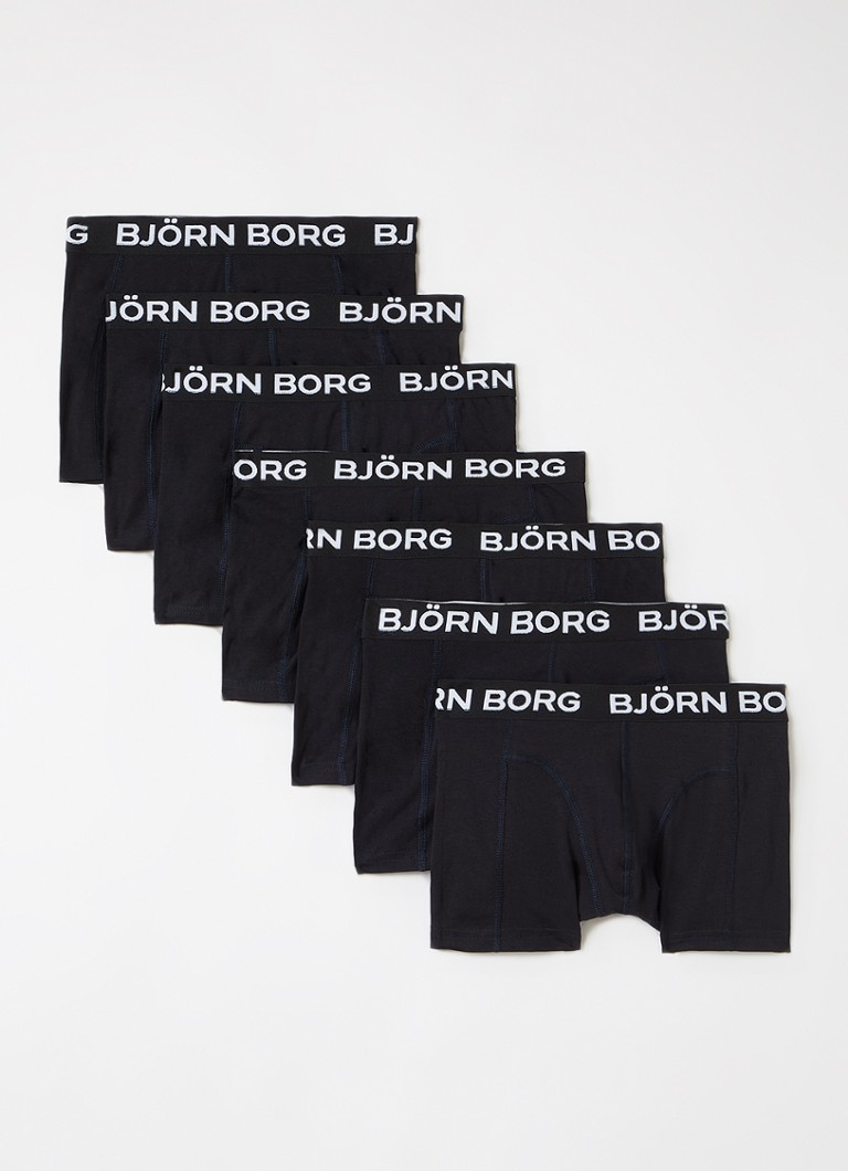 Björn Borg Jongens Boxershorts met logoband in 7-pack in de kleur Zwart, maat: 158-164