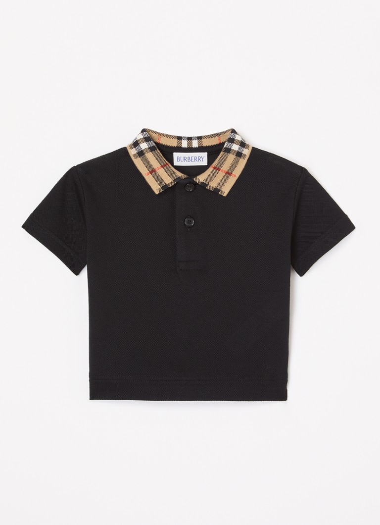 Burberry Jongens Johane polo van piqué katoen in de kleur Zwart, maat: 92