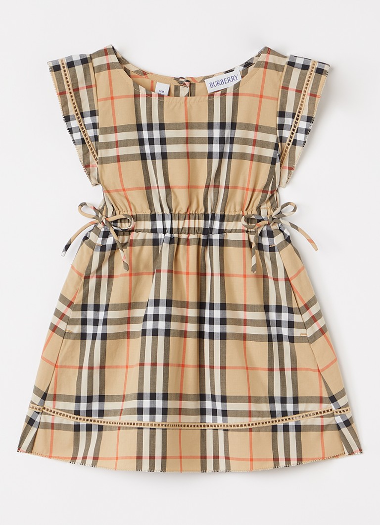 Burberry Meisjes Adele jurk met ruitdessin in de kleur Camel, maat: 2Y=92