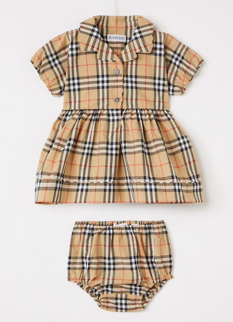 Burberry Meisjes Set van tuniekjurk met bloomer in de kleur Beige, maat: 80