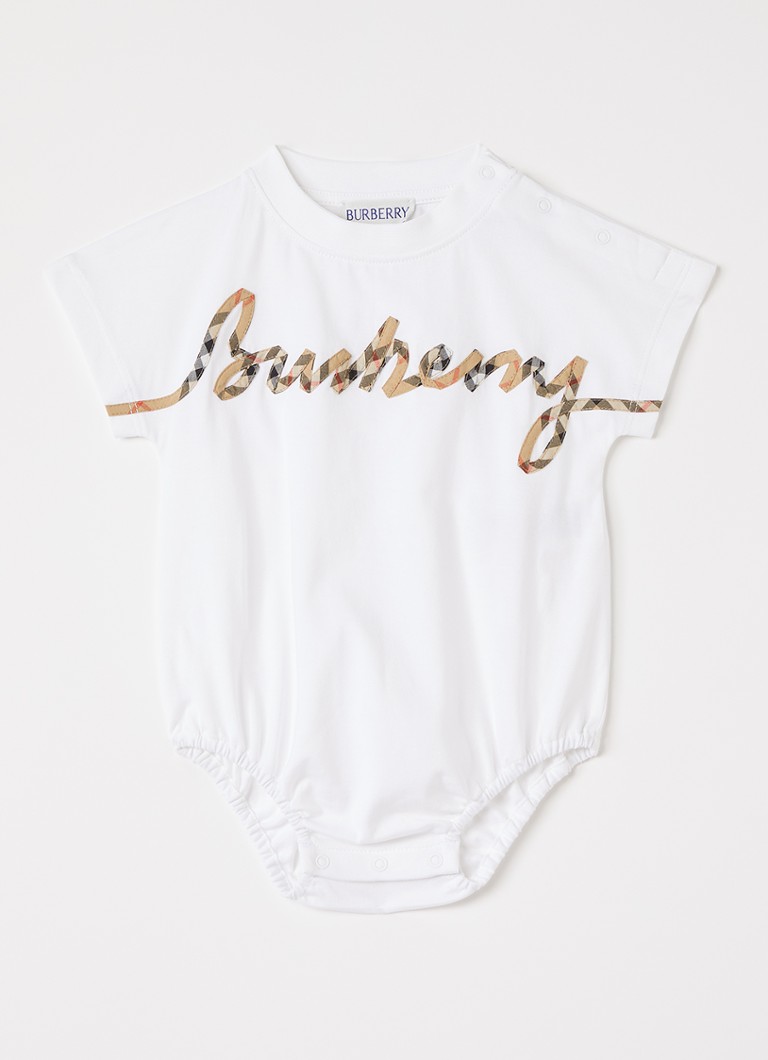 Burberry Meisjes Dolby romper met logo in de kleur Wit, maat: 62