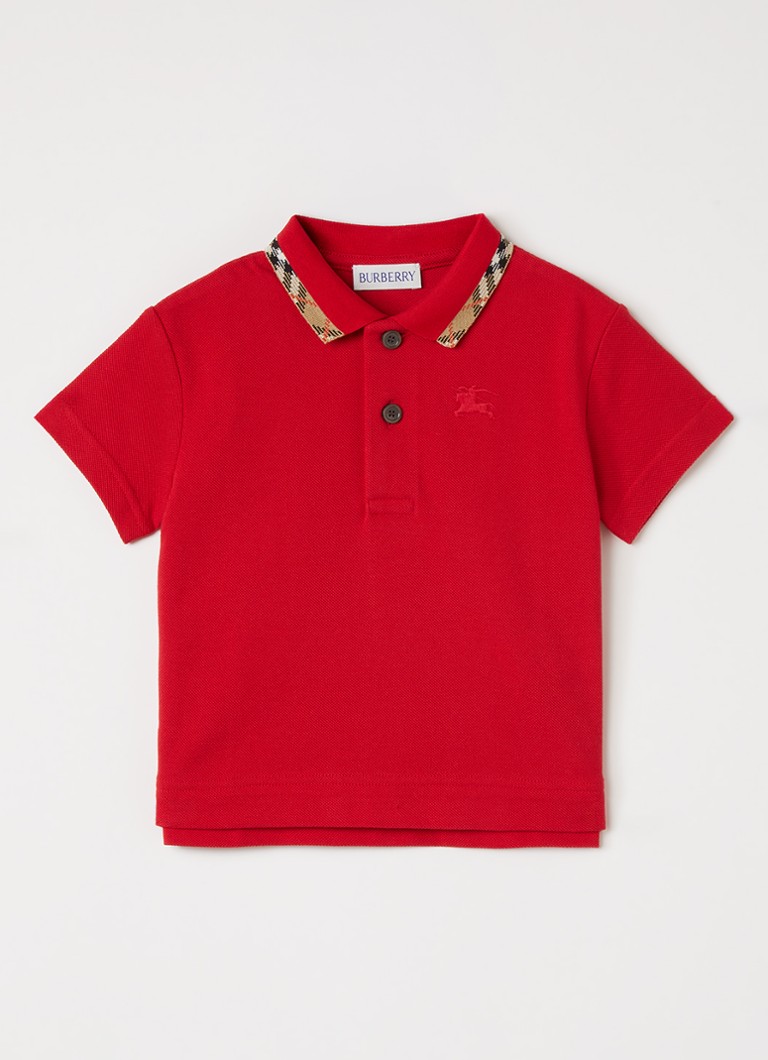 Burberry Jongens Johane polo met logo in de kleur Rood, maat: 2Y=92