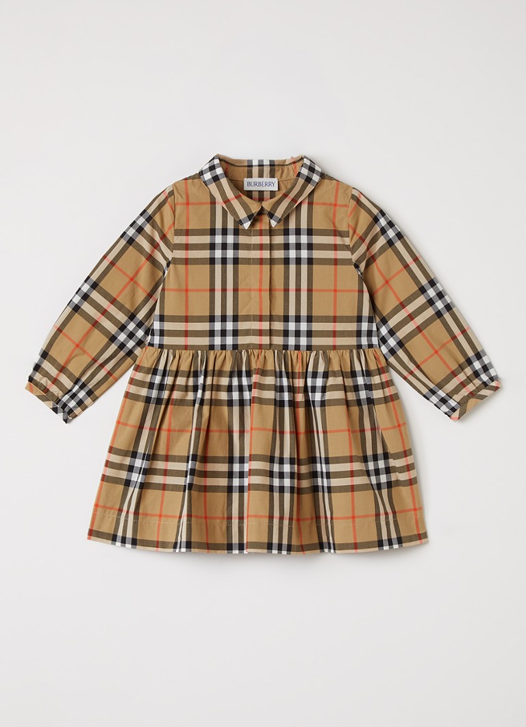 Burberry Meisjes Winifred jurk met ruitdessin in de kleur Camel, maat: 12M=80