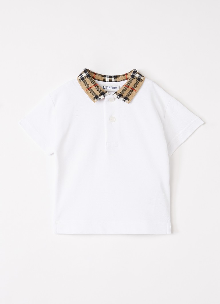 Burberry Jongens Johane polo van piqué katoen in de kleur Wit, maat: 12M=80