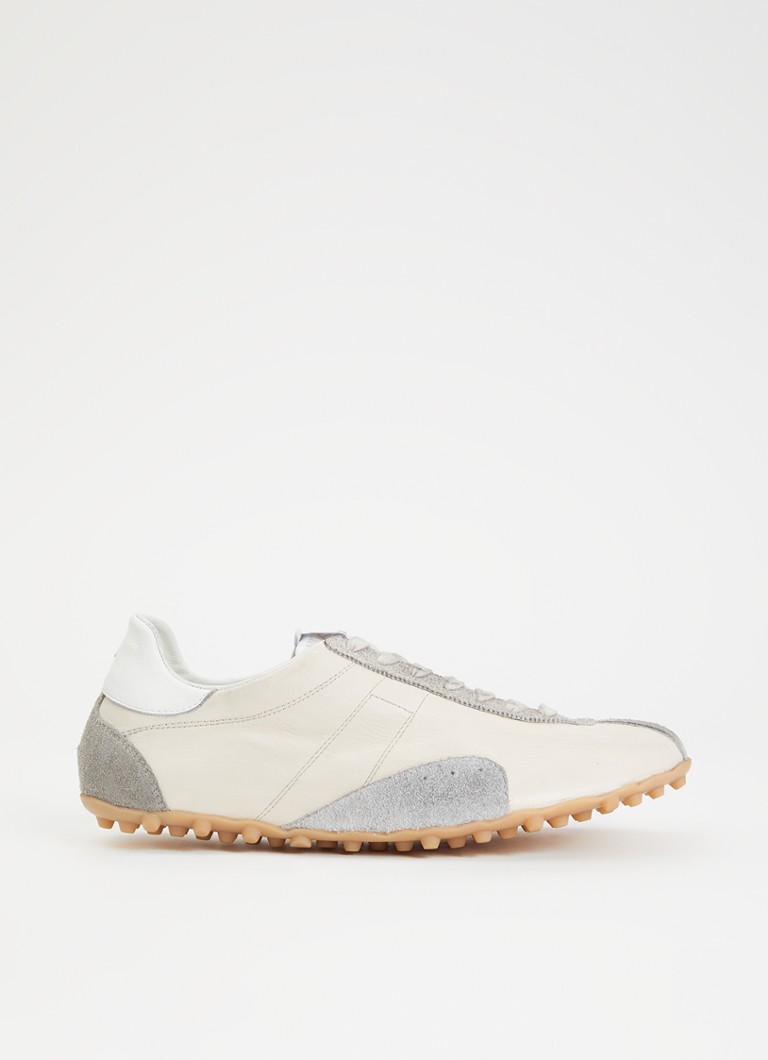 Maison Margiela Heren Sprinters sneaker van geitenleer met details van kalfssuède in de kleur Creme, maat: 43