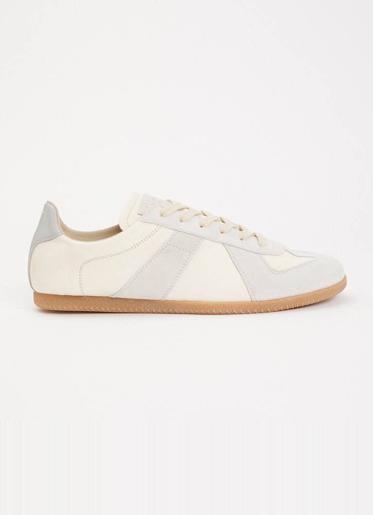 Maison Margiela Heren Replica sneaker van kalfsleur met details van suède in de kleur Creme, maat: 44