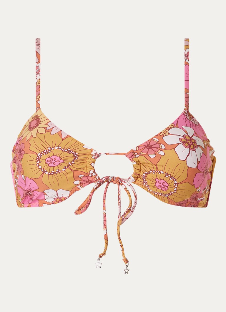 Barts Dames Kelky bikinitop met uitneembare vulling in de kleur Oranjebruin, maat: 40