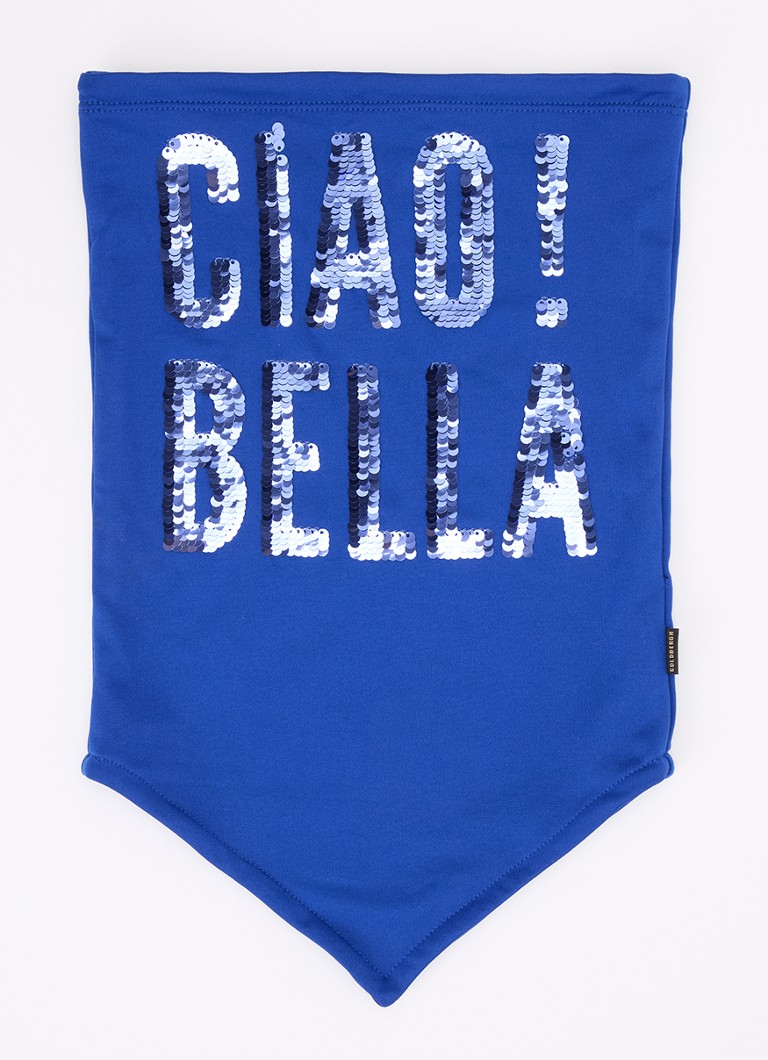 Goldbergh Dames Nori colsjaal met pailletten in de kleur Kobaltblauw, maat: One Size