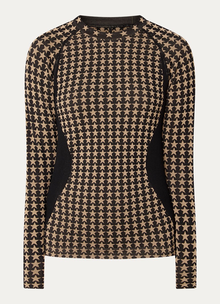 Goldbergh Dames Starlet longsleeve met print in de kleur Zwart, maat: M