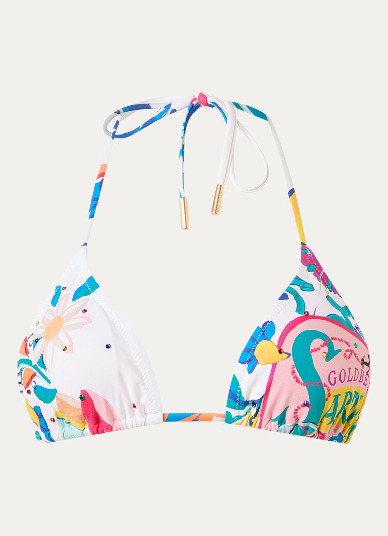 Goldbergh Dames Caprella triangel bikinitop met uitneembare vulling in de kleur Gebroken wit, maat: S