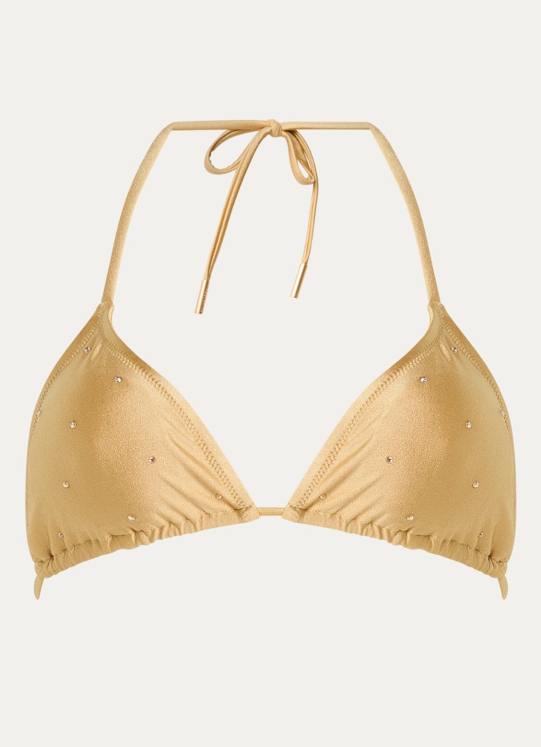Goldbergh Dames Velora triangel bikinitop met uitneembare vulling in de kleur Goud, maat: S