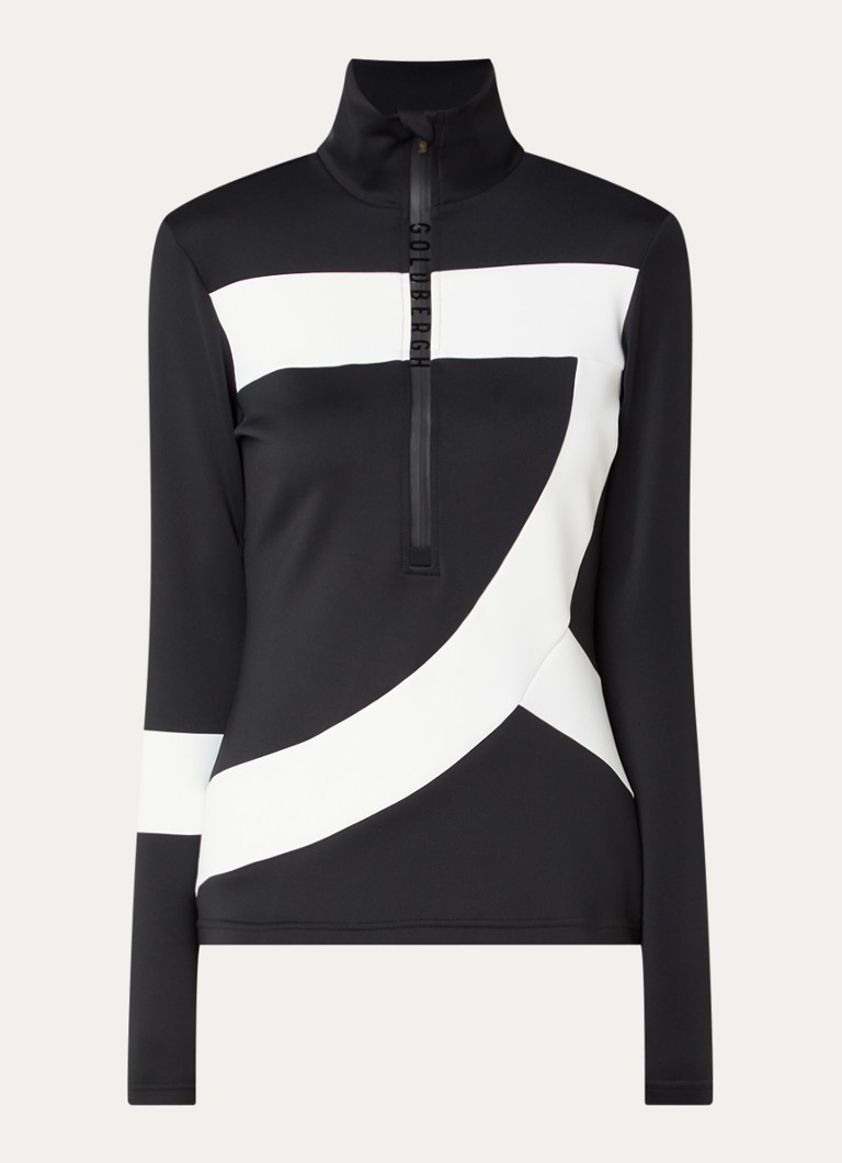Goldbergh Dames Kanji skipully met halve rits in de kleur Zwart, maat: XL