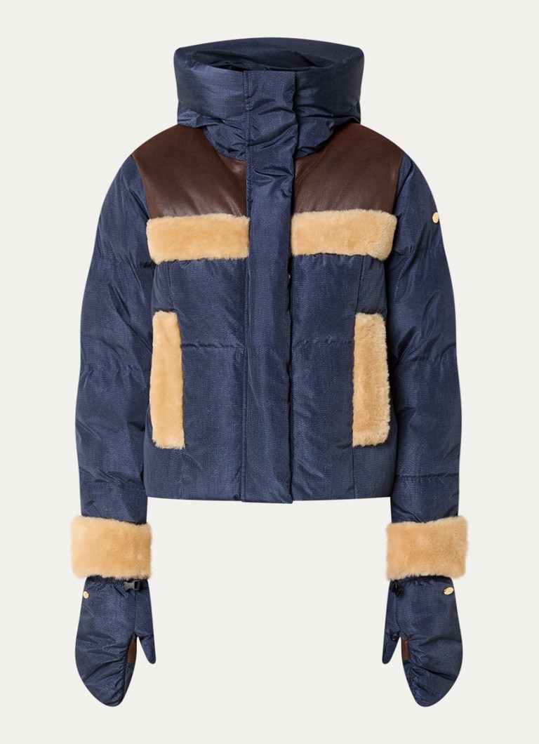 Goldbergh Dames Kori ski-jas met capuchon en ritszakken in de kleur Jeans, maat: 34