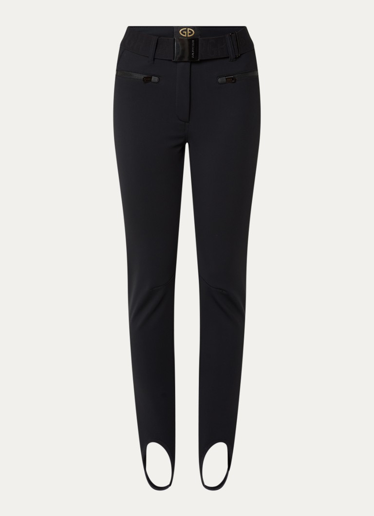 Goldbergh Dames Paris high waist slim fit skibroek met ritszakken in de kleur Zwart, maat: 36