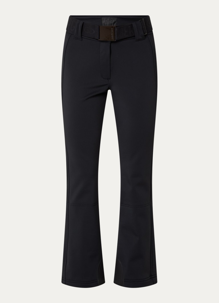 Goldbergh Dames Pippa high waist flared fit skibroek met ritszakken in de kleur Zwart, maat: 40
