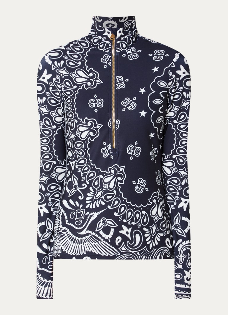 Goldbergh Dames Toriko skipully met print in de kleur Donkerblauw, maat: XS