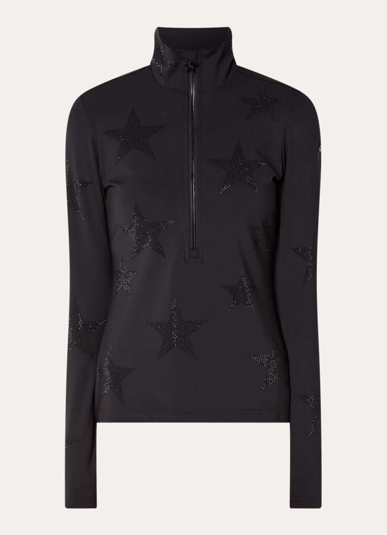Goldbergh Dames Yura skipully met strass in de kleur Zwart, maat: M