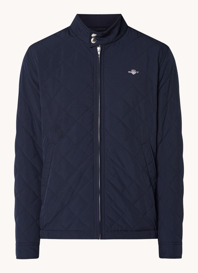 Gant Heren Gewatteerd windjack met quilt patroon in de kleur Blauw, maat: L