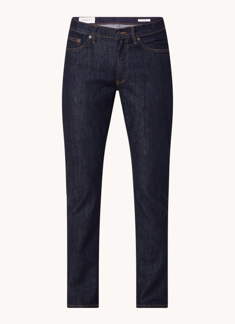 Gant Heren Slim fit jeans met donkere wassing in de kleur Indigo, maat: 32/32