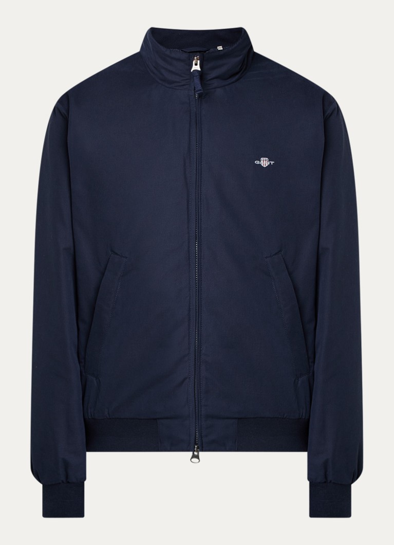 Gant Heren Gewatteerd jack met logoborduring en ritszakken in de kleur Donkerblauw, maat: XXL