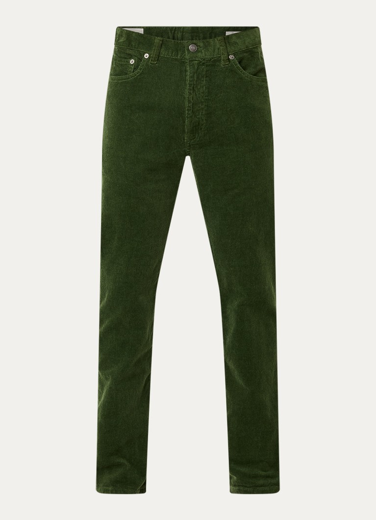 Gant Heren Straight fit chino van corduroy in de kleur Donkergroen, maat: 34/34