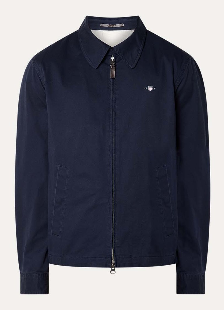 Gant Heren Jack met logo en steekzakken in de kleur Donkerblauw, maat: XL