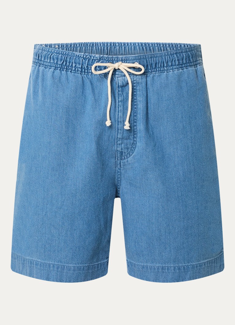 Gant Heren Straight fit korte broek van chambray in de kleur Indigo, maat: M